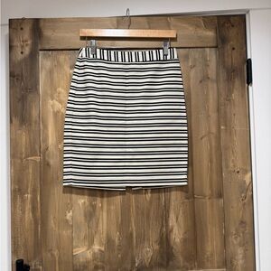 LOFT Black and White Mini Pencil Skirt Casual